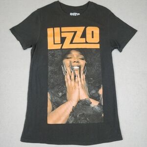 Lizzo Black Graphic T-Shirt Womens Small Bold Orange Text